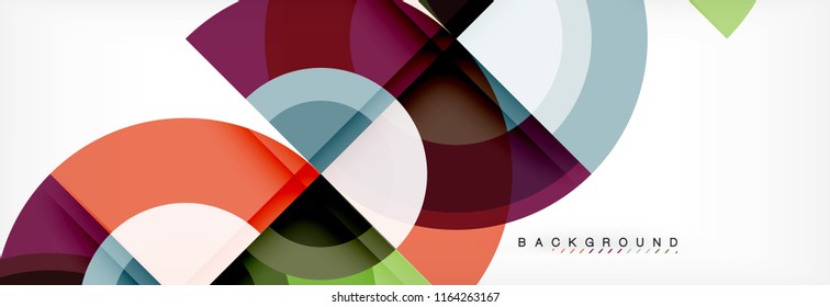 Vector circular geometric abstract background, template design