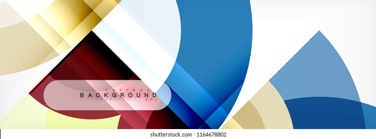 Vector circular geometric abstract background, template design