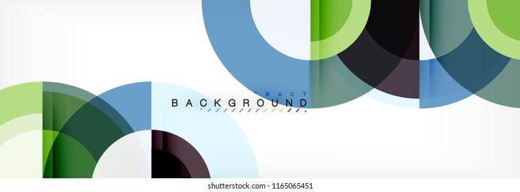Vector circular geometric abstract background, template design