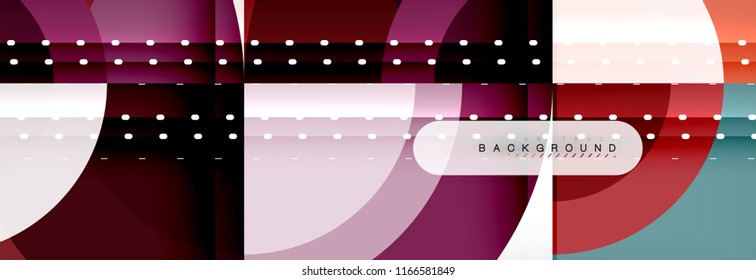 Vector circular geometric abstract background, template design