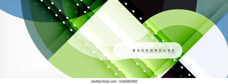 Vector circular geometric abstract background, template design