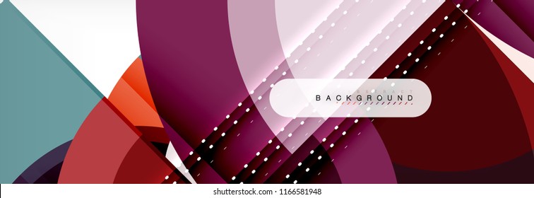 Vector circular geometric abstract background, template design