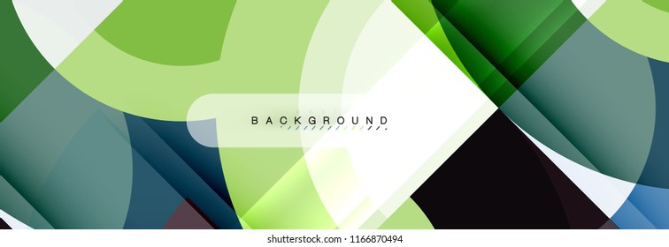 Vector circular geometric abstract background, template design