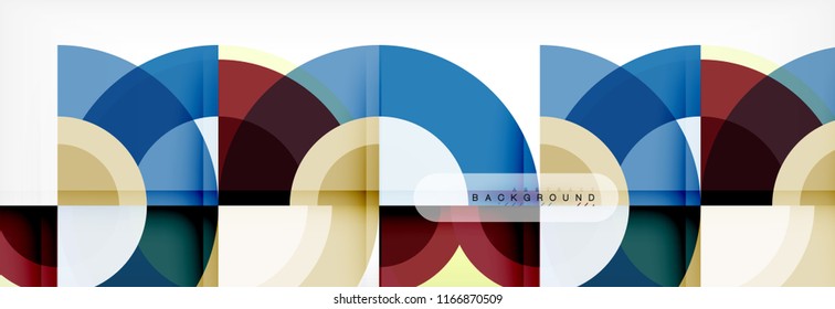 Vector circular geometric abstract background, template design