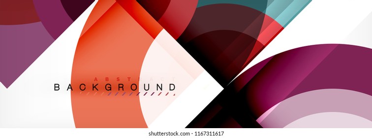 Vector circular geometric abstract background, template design