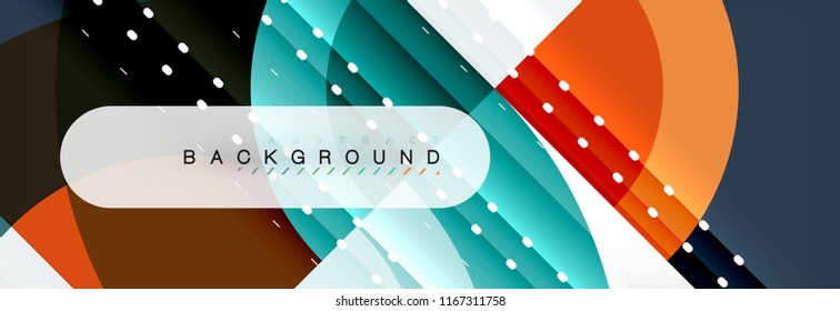Vector circular geometric abstract background, template design