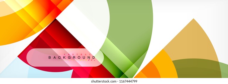Vector circular geometric abstract background, template design