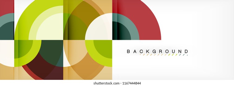 Vector circular geometric abstract background, template design