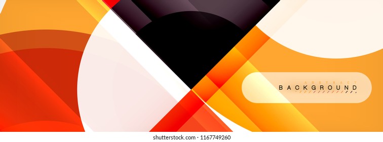 Vector circular geometric abstract background, template design