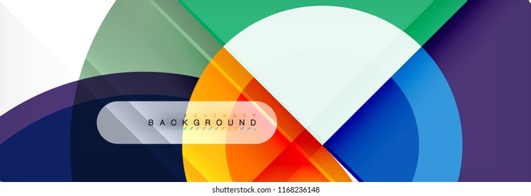 Vector circular geometric abstract background, template design