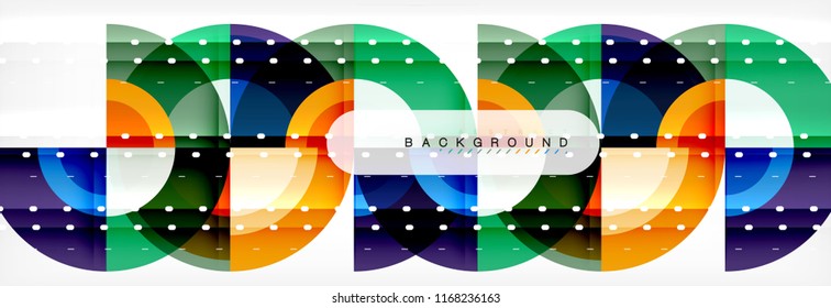 Vector circular geometric abstract background, template design