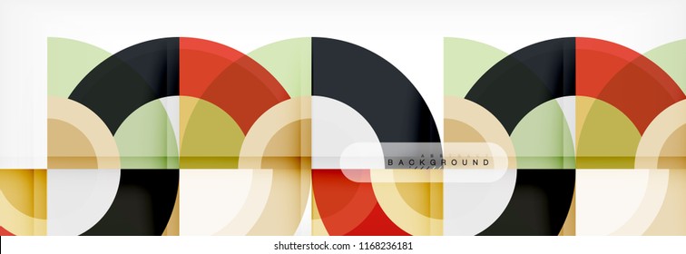 Vector circular geometric abstract background, template design