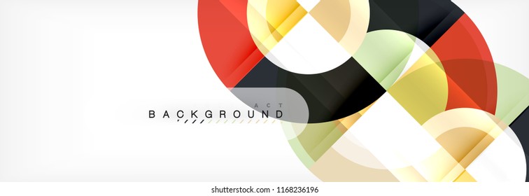 Vector circular geometric abstract background, template design