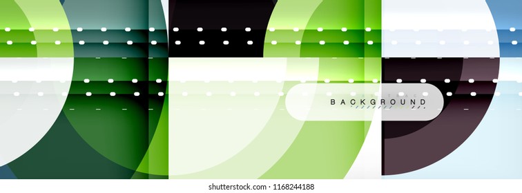 Vector circular geometric abstract background, template design