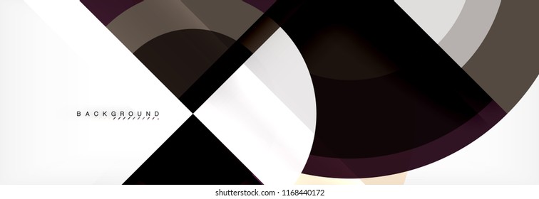 Vector circular geometric abstract background, template design