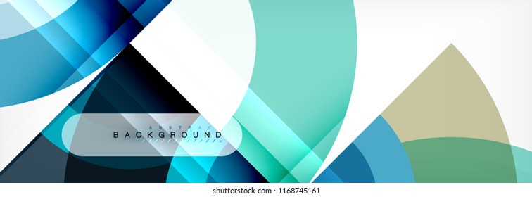 Vector circular geometric abstract background, template design