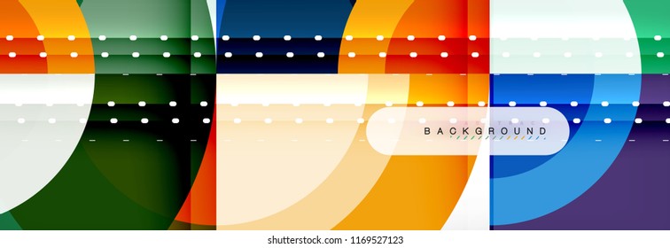 Vector circular geometric abstract background, template design