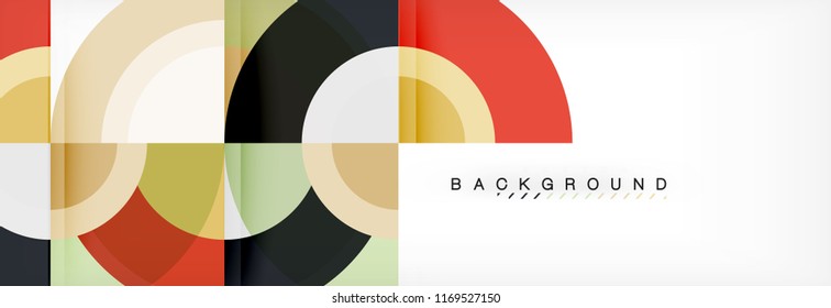Vector circular geometric abstract background, template design
