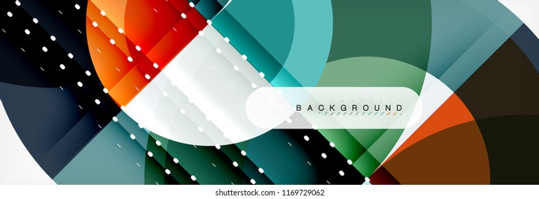 Vector circular geometric abstract background, template design