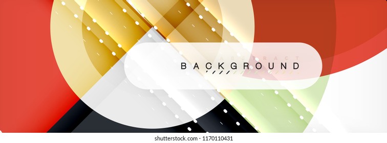 Vector circular geometric abstract background, template design