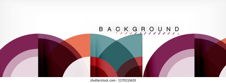 Vector circular geometric abstract background, template design