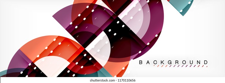 Vector circular geometric abstract background, template design