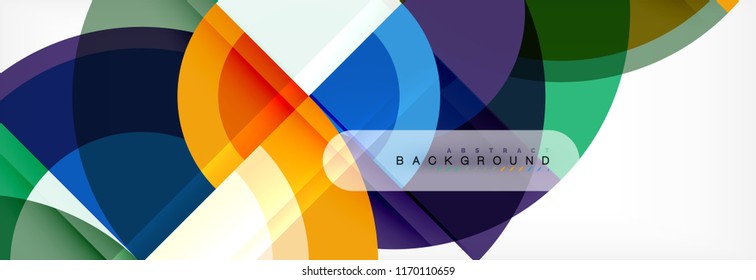 Vector circular geometric abstract background, template design