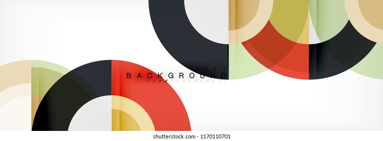 Vector circular geometric abstract background, template design