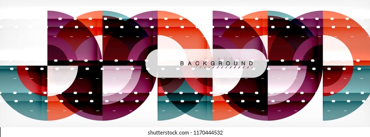 Vector circular geometric abstract background, template design
