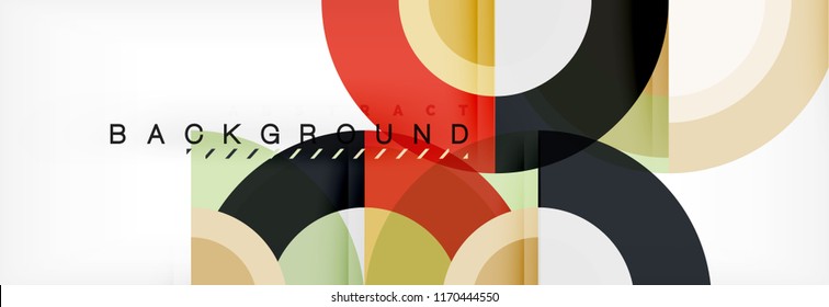 Vector circular geometric abstract background, template design
