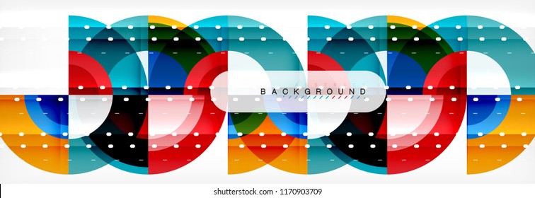 Vector circular geometric abstract background, template design