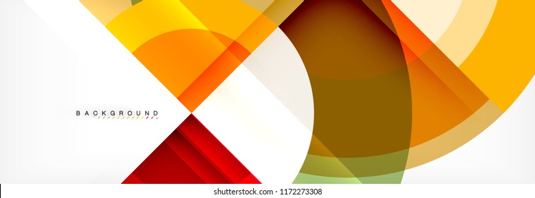 Vector circular geometric abstract background, template design
