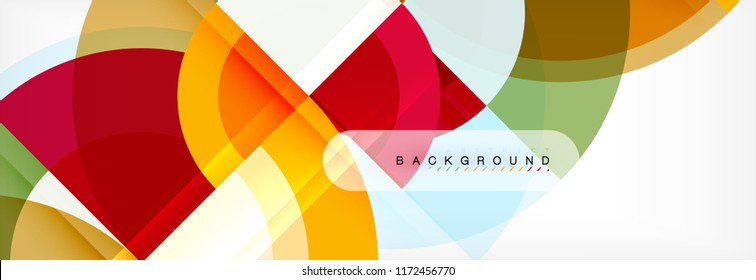 Vector circular geometric abstract background, template design