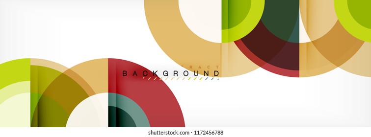 Vector circular geometric abstract background, template design