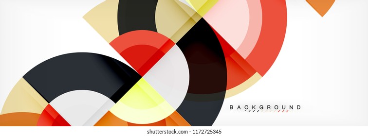 Vector circular geometric abstract background, template design