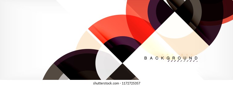 Vector circular geometric abstract background, template design