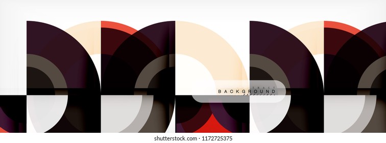 Vector circular geometric abstract background, template design
