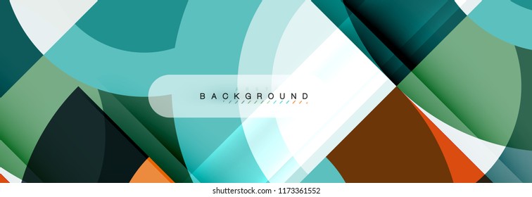 Vector circular geometric abstract background, template design