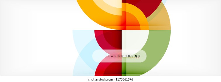 Vector circular geometric abstract background, template design