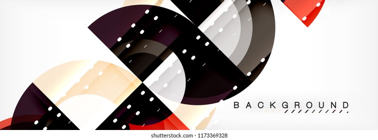 Vector circular geometric abstract background, template design