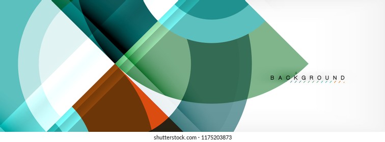Vector circular geometric abstract background, template design