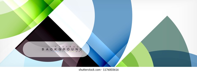 Vector circular geometric abstract background, template design