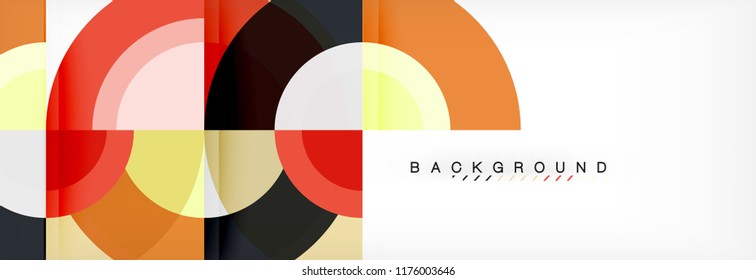 Vector circular geometric abstract background, template design