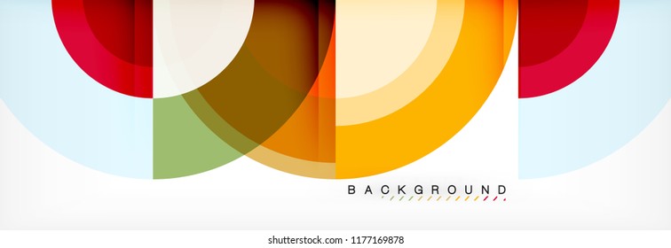 Vector circular geometric abstract background, template design