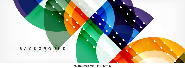 Vector circular geometric abstract background, template design