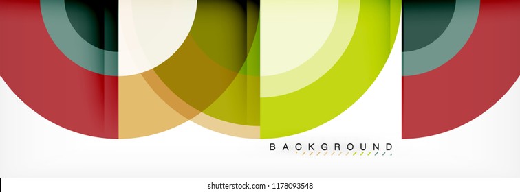 Vector circular geometric abstract background, template design