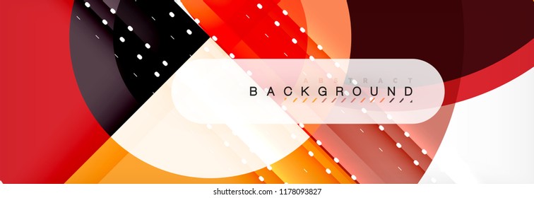 Vector circular geometric abstract background, template design