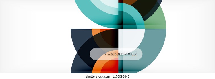 Vector circular geometric abstract background, template design