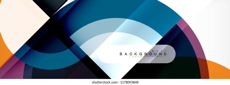 Vector circular geometric abstract background, template design