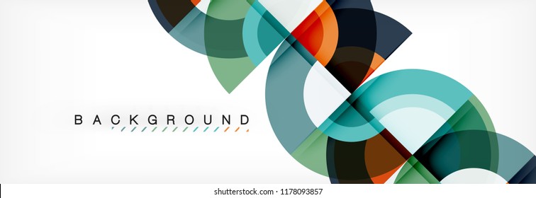 Vector circular geometric abstract background, template design